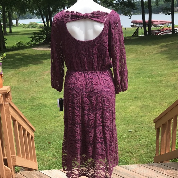 NWT ING plum lace dress 1X - Picture 1 of 10